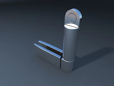 Modern Metal Door Handle with Sleek Design and Chrome Finish for Home Use 3d model