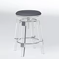 Transparent Acrylic Bar Stool With Black Padded Seat Modern Design