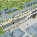 Ancient City Wall Surrounding Traditional Buildings Road Plaza And Pedestrians