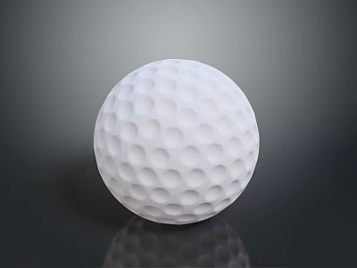 White Golf Ball With Dimples On Dark Background For Sports Equipment 3d model