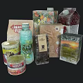 Assorted Beverages With Bottled And Carton Packages Featuring Natural Elements And Colorful Designs
