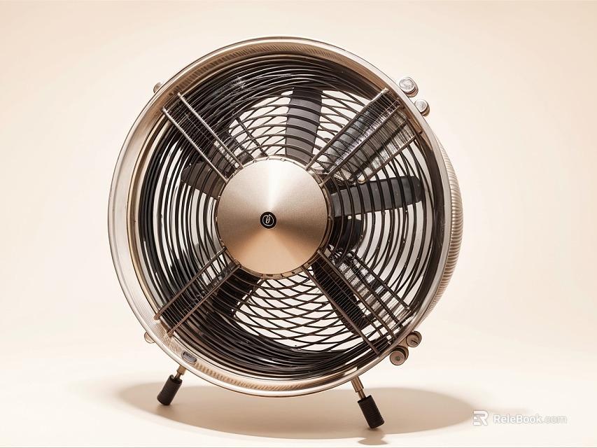 Modern Air Cooler Fan With Metal Body Circular Design Stable Base And Efficient Cooling 3d model 