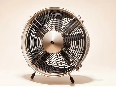 Modern Air Cooler Fan With Metal Body Circular Design Stable Base And Efficient Cooling 3d model