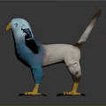 Blue Mythical Bird Creature With Yellow Beak Claws And Spread Wings