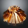 Golden Industrial Turbine Equipment With Streamlined Blades And Central Hub