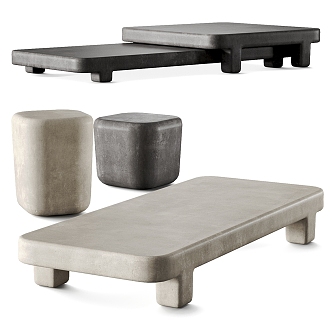 Baxter Silent Wind Stone Coffee Table 3d model