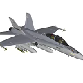 Gray Military Fighter Jet With Weapon Attachments And Cockpit Design