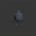 Gray Modern Robotic Mechanical Device 3D Model Featuring Green Sensors And Slender Legs