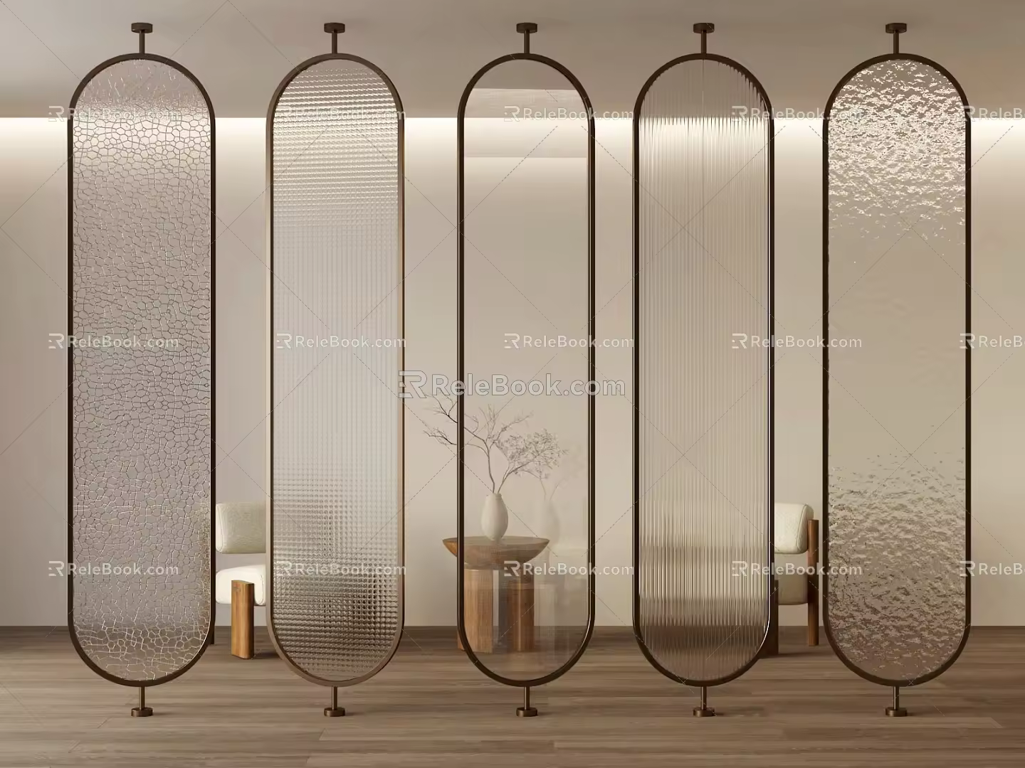 Glass partition porch partition 3d model