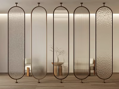 Glass partition porch partition 3d model