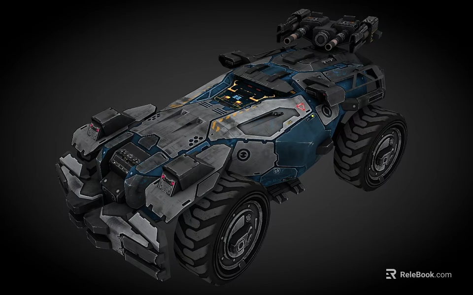 Rugged Space Exploration Vehicle With Heavy Duty Tires And Advanced Cosmic Equipment 3d model 