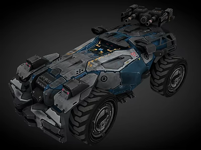 Rugged Space Exploration Vehicle With Heavy Duty Tires And Advanced Cosmic Equipment 3d model
