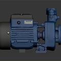Blue Electric Water Pump With Motor Housing And Mechanical Components