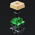 Mobile Phone Digital Component With Yellow Top Black Connector Green Transparent Structure And Gray Base