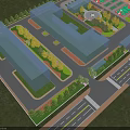 Garden Landscape Design With Football Field Track Green Spaces And Trees Around Buildings