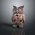 Colorful Fragmented Owl Sculpture With Artistic Puzzle Like Pieces As Flying Animal Decor