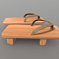 Wooden Flip Flops With Woven Straps And Natural Wood Base Design