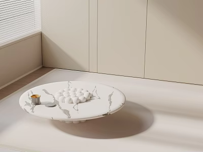 Modern Sofa And Coffee Table Set With White Marble Round Top Design 3d model