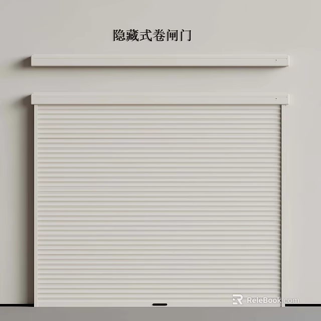 White Wall Mounted Roller Blind Design With Above Shelf For Home Interior 3d model