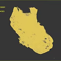 Rocky Terrain Model With Lush Green Vegetation And Gravel Path Details