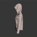 Fashionable Hooded Pink Top With Cutout Front Design And Long Sleeves Modern Minimalist Style