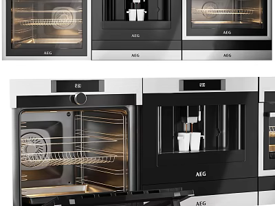 AEG Built In Kitchen Appliances With Oven And Coffee Machine For Modern Home 3d model