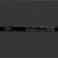 Futuristic Sleek Gun Design With Metallic Blue Silver Body And Red Accents