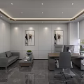 Elegant Store Front Desk With Long Table Chairs Decorative Shelves Large Screen And Window View