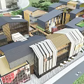Modern Commercial Street With Attractive Architectural Design And Outdoor Seating Areas