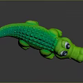 Green Crocodile Shaped Kids Chair With Textured Surface And Big Eyes