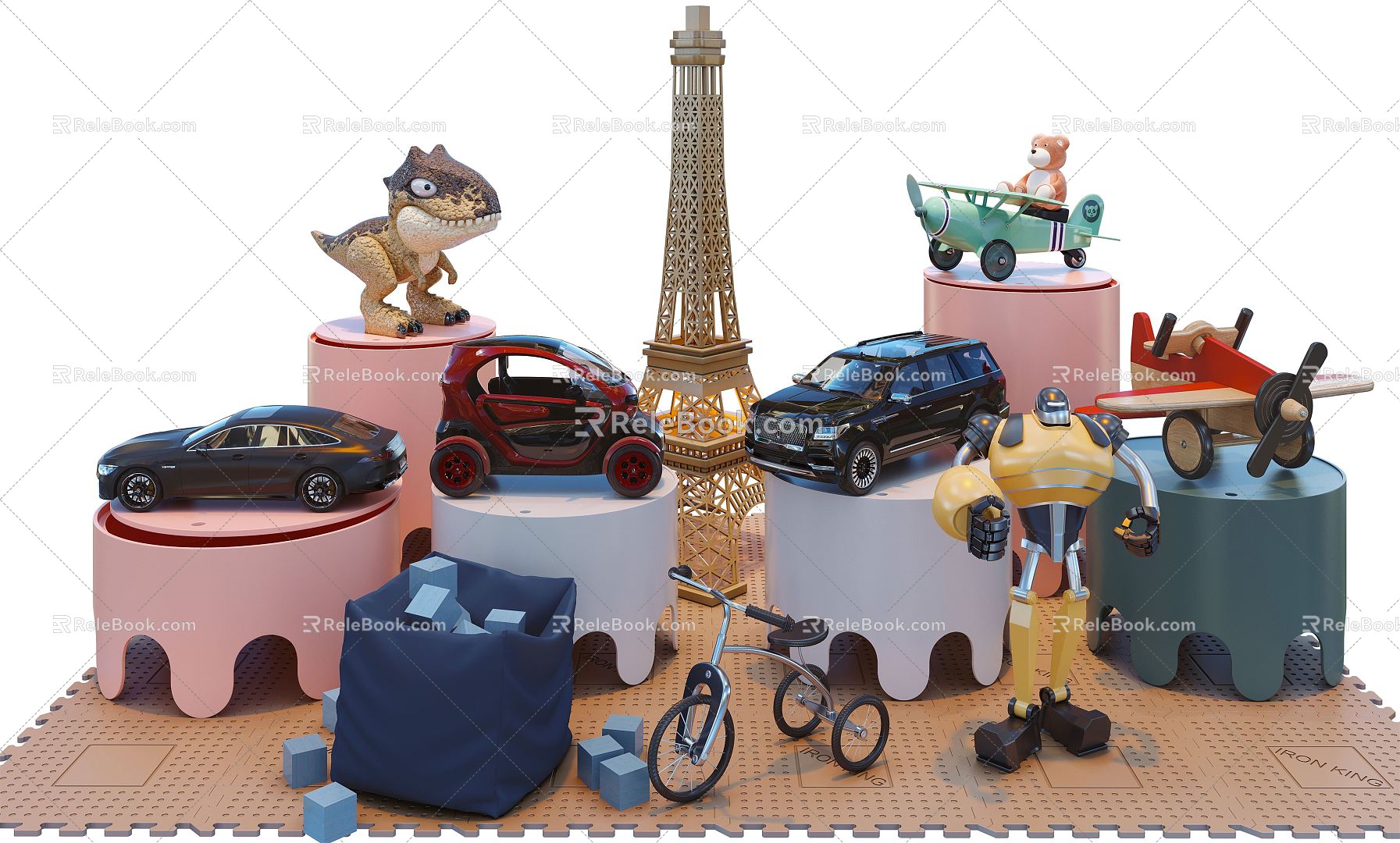 Modern toy car children toy car 3d model