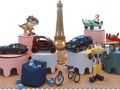 Modern toy car children toy car 3d model