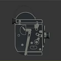 Vintage Film Projector Electronic Appliance With Mechanical Parts And Metal Body