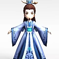 Science and Technology Exhibition Hall Featuring Cartoon Character Wearing Ancient Costume With Digital Tech