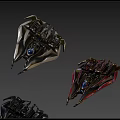 Futuristic Flying Vehicles In Various Colors With Unique Streamlined Sci Fi Designs 3d model