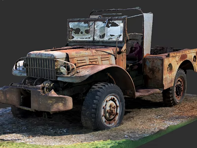 Vintage Rusty Old Truck With Weathered Body And Abandoned Exterior Design 3d model