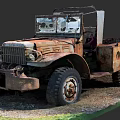 Vintage Rusty Old Truck With Weathered Body And Abandoned Exterior Design