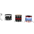 Musical Instruments Artistic Design With Various Drums And Colorful Patterns Drum Sets 3d model