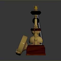 Vintage Computer Modem With Rotary Dial Wooden Base And Classic Gold Accents