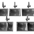 Stainless Steel Kitchen Faucets With Single Double Bowl Sinks For Modern Kitchen Design