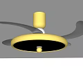 Modern Ceiling Fan Light With White Shade And Silver Blades Design