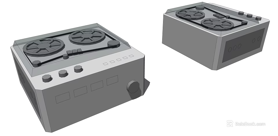 Vintage Retro Audio Device With Turntable Control Buttons And Classic Design 3d model 