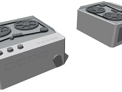 Vintage Retro Audio Device With Turntable Control Buttons And Classic Design 3d model