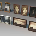 Retro Photo Frame Old Phic Hanging Picture Desktop Photo Frame 3d model
