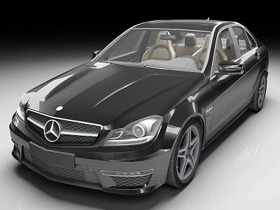 Black Mercedes Luxury Sports Sedan With Chrome Accents And Alloy Wheels 3d model