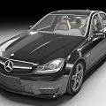 Black Mercedes Luxury Sports Sedan With Chrome Accents And Alloy Wheels