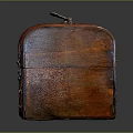 Vintage Brown Leather Trunk with Metal Lock Rivets and Handle Classic Design