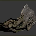 Detailed Geological Profile Model Displaying Rock Layers And Green Vegetation