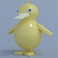 Cute Yellow Chicken Doll With Plump Body And Smooth Surface Design 3d model
