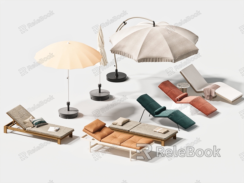 Modern Outdoor Recliner Combination Outdoor Parasol model